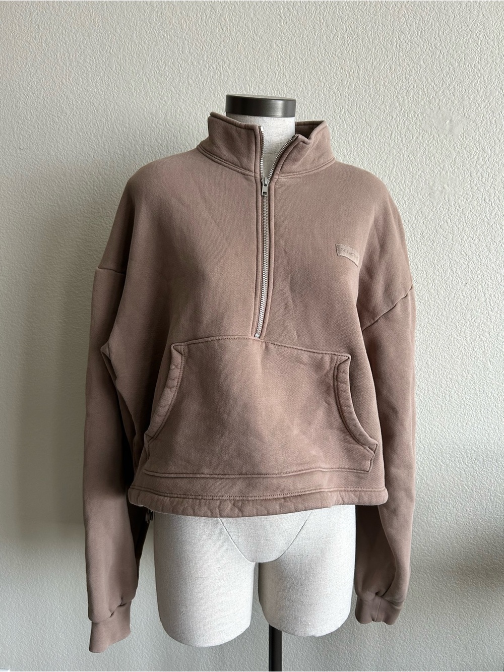 SET ACTIVE Half Zip Cropped Sweatshirt  100% Cotton Pullover M